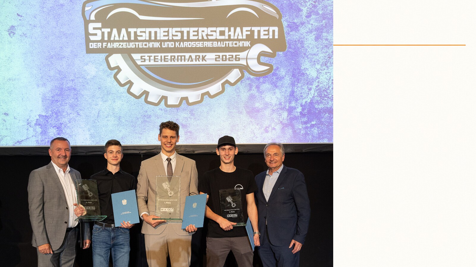 Johannes Fuchs bei der Siegerehrung der Kfz-Staatsmeisterschaft 2026 in Graz